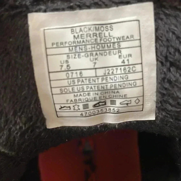 Merrell  Mens Size 7.5 Ridgepass J227162C Black/Moss Thermo Mid Waterproof Boots - Picture 9 of 11